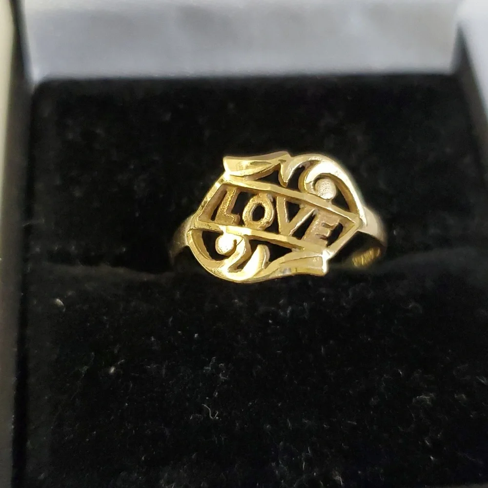 14K Solid Gold Love (Proposal) (Self Love Reminder) Ring